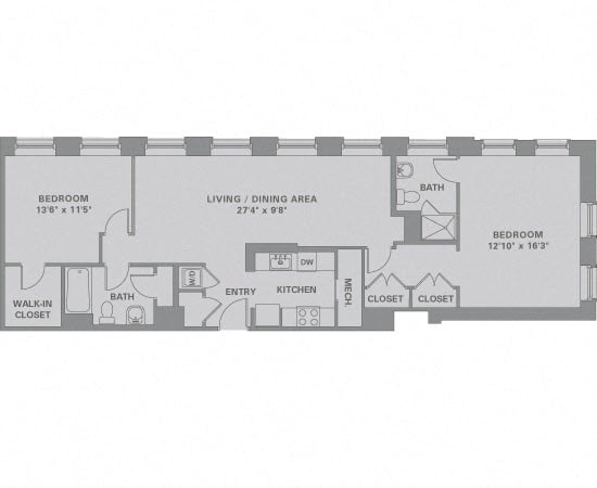 Floorplan for Apartment #04-508, 2 bedroom unit at Halstead Haverhill